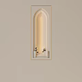 Wall Lamp With Modern Arch Design Soft Lighting And Decorative Shelf