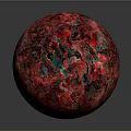 Decorative Red And Green Marbled Sphere With Polished Surface Design