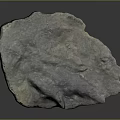 Natural Stone Piece Featuring Rough Surface Texture And Gray Blue Color Tones 3d model