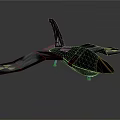 Futuristic Concept Aircraft With Unique Wing Design Sleek Geometric Structure Dark Blue Exterior