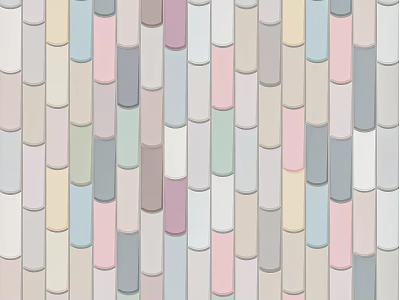 Colorful Ceramic Tile Wall With Pastel Hues And Vertical Pattern Design 3d model