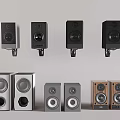 Various Styles Of Audio Speakers In Black Silver And Wooden Designs For Home Use