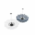 Elegant Modern Blue And White Feather Chandelier Design For Interior