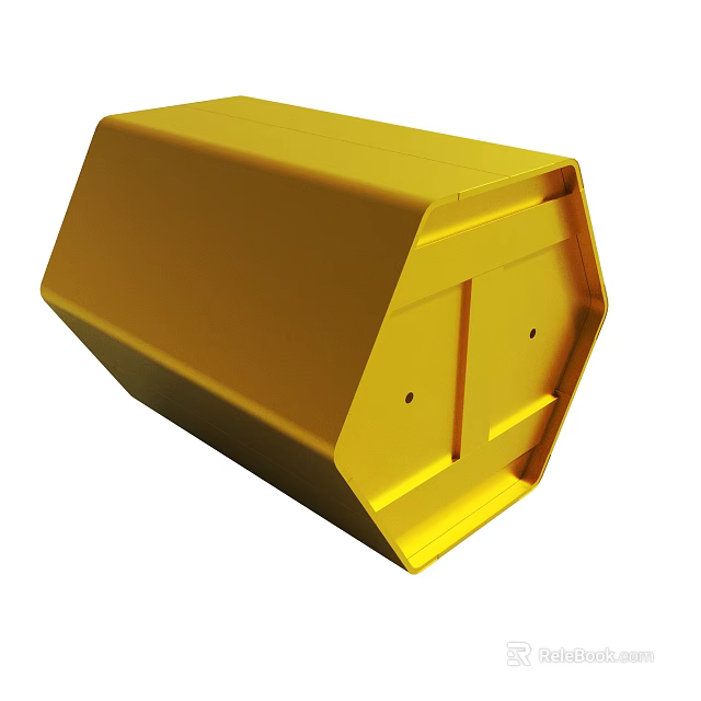 Sturdy Yellow Hexagonal Container Design With Smooth Surface And Two Holes 3d model