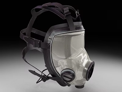Medical Full Face Respirator With Transparent Shield Adjustable Straps And Filter Cartridges 3d model