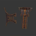 Black Mechanical Equipment Parts With Support Structures And Ladder Design