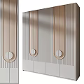 Elegant Modern Wardrobe Design With Vertical Stripes And Round Metal Handles
