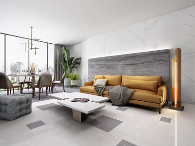 Modern Sofa Coffee Table Combination Sofa Dining Table and Chair 3d model