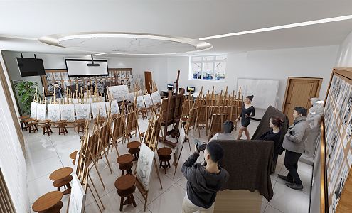 Modern Studio Sketch Classroom Art Classroom Sketch Classroom 3d model