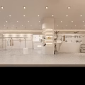 Modern Fashion Clothing Store Exterior With Neon Lights Window Display Mannequins And Potted Plant