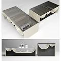 Modern Coffee Table With Drawer Storage And Decorative Books And Plant On Top