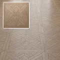 Modern Wooden Flooring Component Featuring Intricate Geometric Parquet Pattern And Natural Wood Tone
