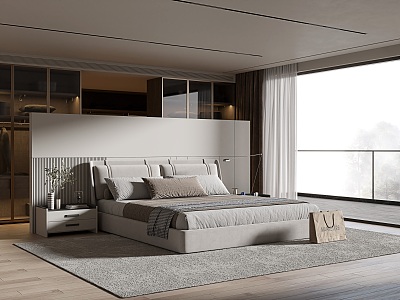 Modern Bedroom Home Bedroom Double Bed 3d model