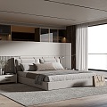 Modern Bedroom Home Bedroom Double Bed 3d model