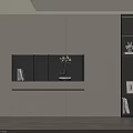 Modern Bookcase Interior Design With Open Shelves Closed Cabinets And Decorative Vase
