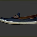 Stylish Blue Casual Shoes With Brown Trim And Light Sole For Daily Wear