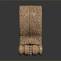 Intricate Carved Decorative Column With Leaf Patterns And Round Base