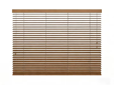 Brown Wooden Window Blinds With Horizontal Slats For Home Interior Decoration 3d model