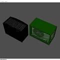 Practical Household Storage Boxes In Black And Green With Striped Design