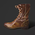 Classic Brown Leather Boots With Lace Up Design And Vintage Style