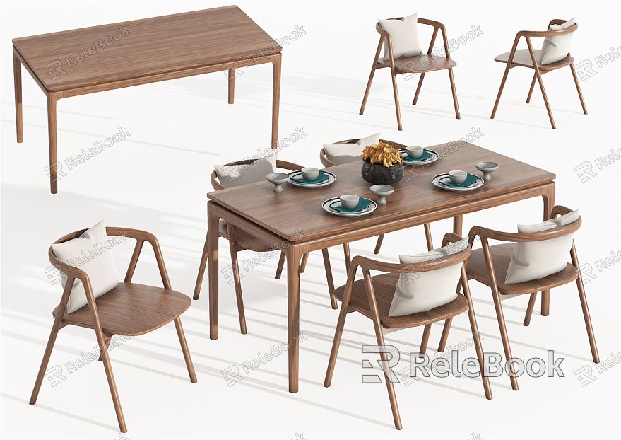 Modern Dining Table and Chair Combination model