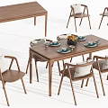 Modern Dining Table and Chair Combination 3d model