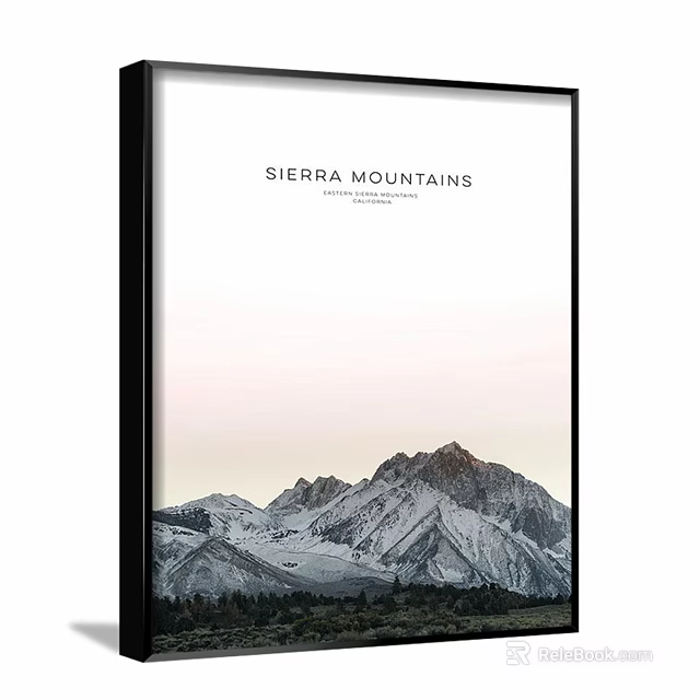 Sierra Mountains Scenic Landscape With Snow Capped Peaks And Mountain Range 3d model 