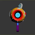Colorful Cartoon Toy Weapon with Red Muzzle Yellow Body Purple Grip and Blue Accents