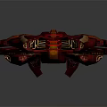 Red Brown Cosmic Spaceship 3D Model With Intricate Structure For Space Exploration
