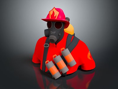 Firefighters Men 3d model