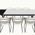 Minimalist Modern Conference Table With White Tabletop Black Legs And White Chairs