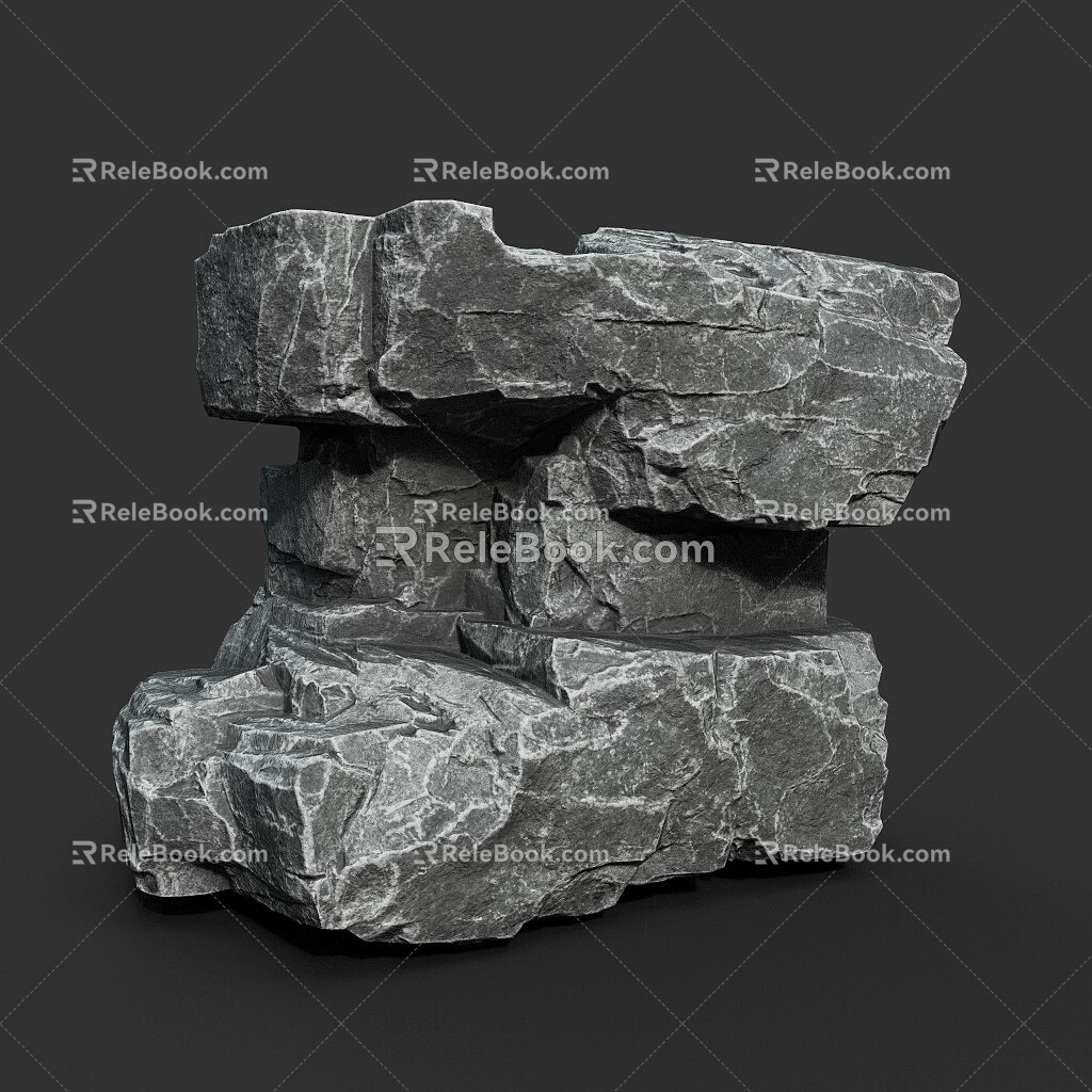 Rock Obsidian Stone Stone Block Natural Landscape 3d model