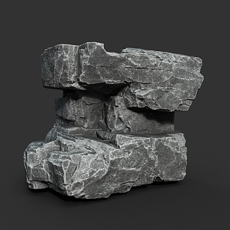 Rock Obsidian Stone Block Natural Landscape 3d model