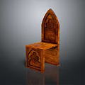 Wooden Leisure Chair With Intricate Carved Arched Backrest And Artistic Design