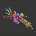 Advanced Spacecraft With Multiple Spherical Modules Blue Solar Panels And Thrusters 3d model
