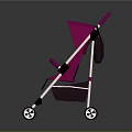 Lightweight Pink Baby Stroller with Foldable Design and Smooth Rolling Wheels