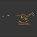 Realistic Winged Dinosaur Model With Brown Textured Skin And Open Mouth