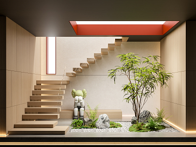 Modern Staircase Garden Sits 3d model