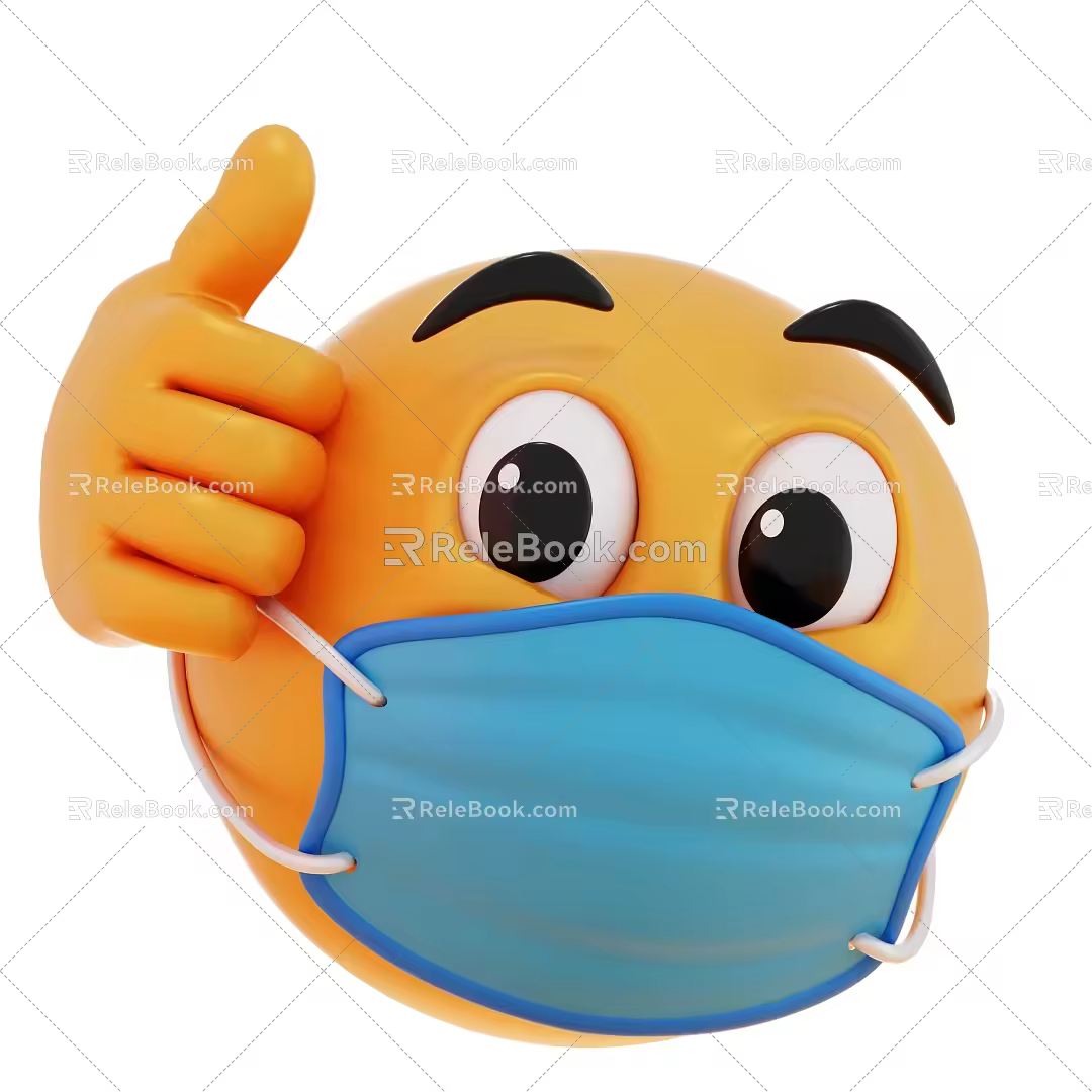 Modern mask cartoon expression cartoon expression 3d model