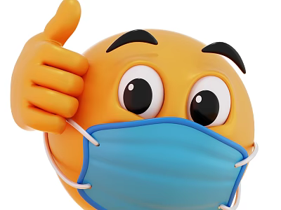 Modern mask cartoon expression cartoon expression 3d model