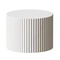 Two Modern Round White Coffee Tables With Striped Texture For Living Room