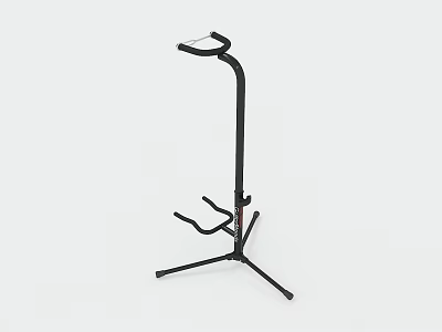 Black Iron Guitar Stand Featuring Stable Tripod Design 3d model