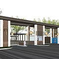 Modern gate community gate head community pedestrian car entrance and exit community guard box community security box entrance gate head community pedestrian gate machine 3d model