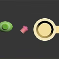 Cute Daily Necessities Set With Green Rabbit Toothpaste Pink Toothbrush And Yellow Smiley Mug