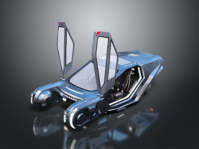 Futuristic Concept Car With Unique Door Design Sleek Metallic Body And Transparent Windows 3d model