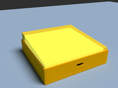 Yellow Square Table Lamp Modern Design With Yellow Shade And Square Base 3d model