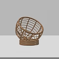 Handmade Wicker Decorative Item With Round Woven Structure And Solid Base