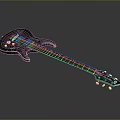 Black Electric Guitar With Glossy Body And Steel Strings For Daily Use