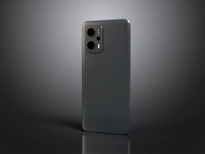 Modern Gray Smartphone Back Design With Camera Module And Electronic Device Features 3d model