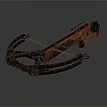 Detailed Vintage Wooden Crossbow With Mechanical Design And Metal Components